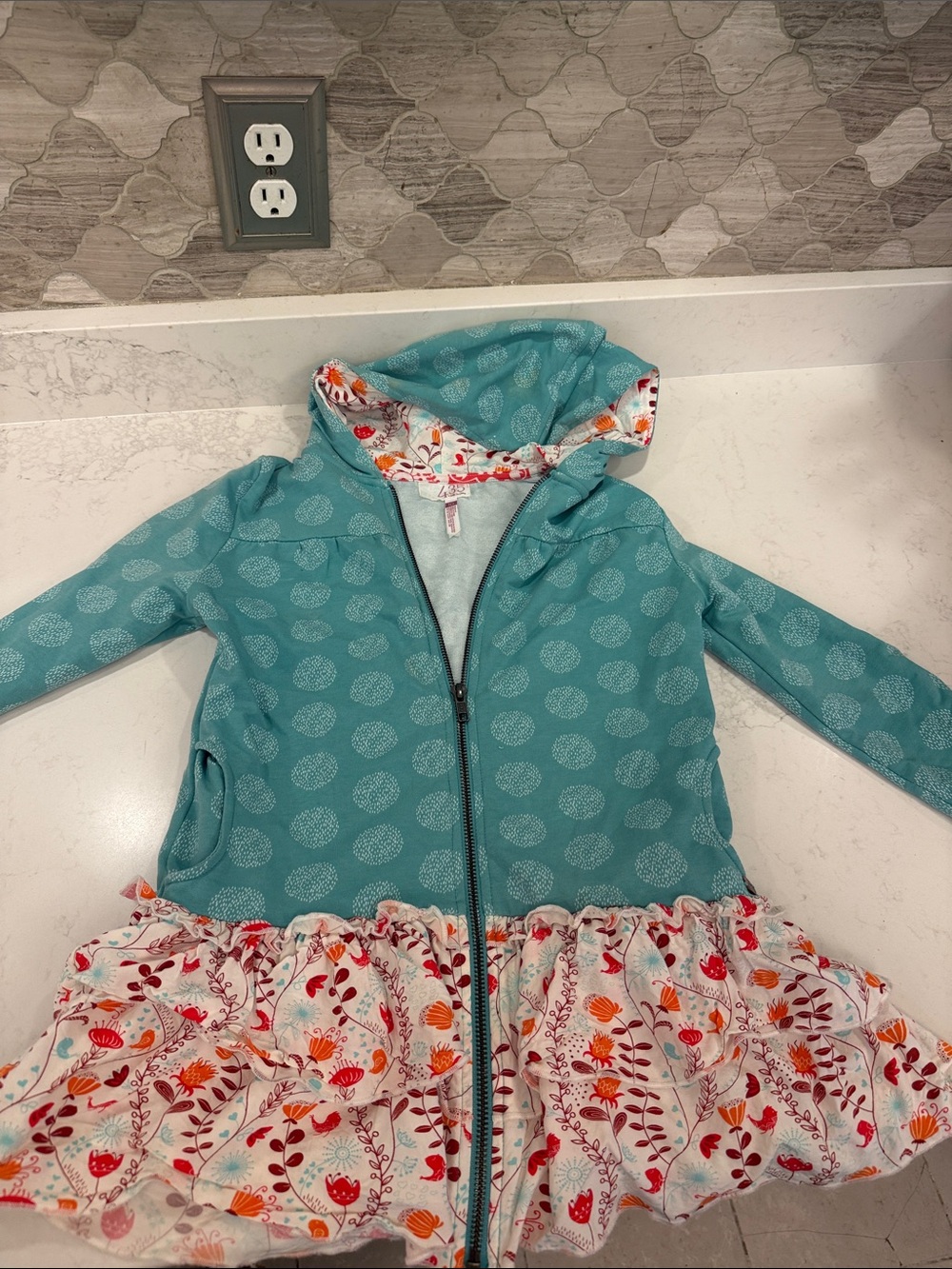 Matilda Jane Hooded Jacket with Floral Ruffle